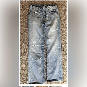 BKE Men's Light Blue Straight Jeans